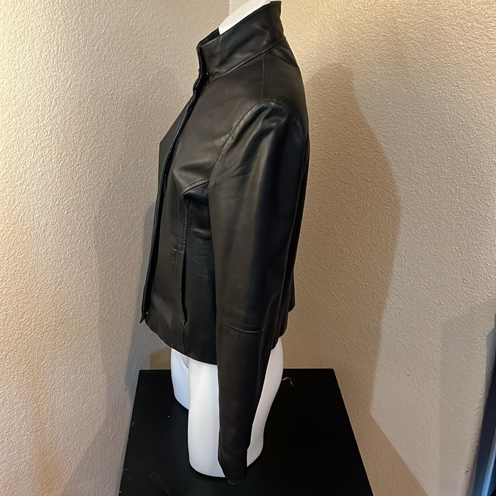 VTG Black Motto Leather Jacket - Picture 7 of 12